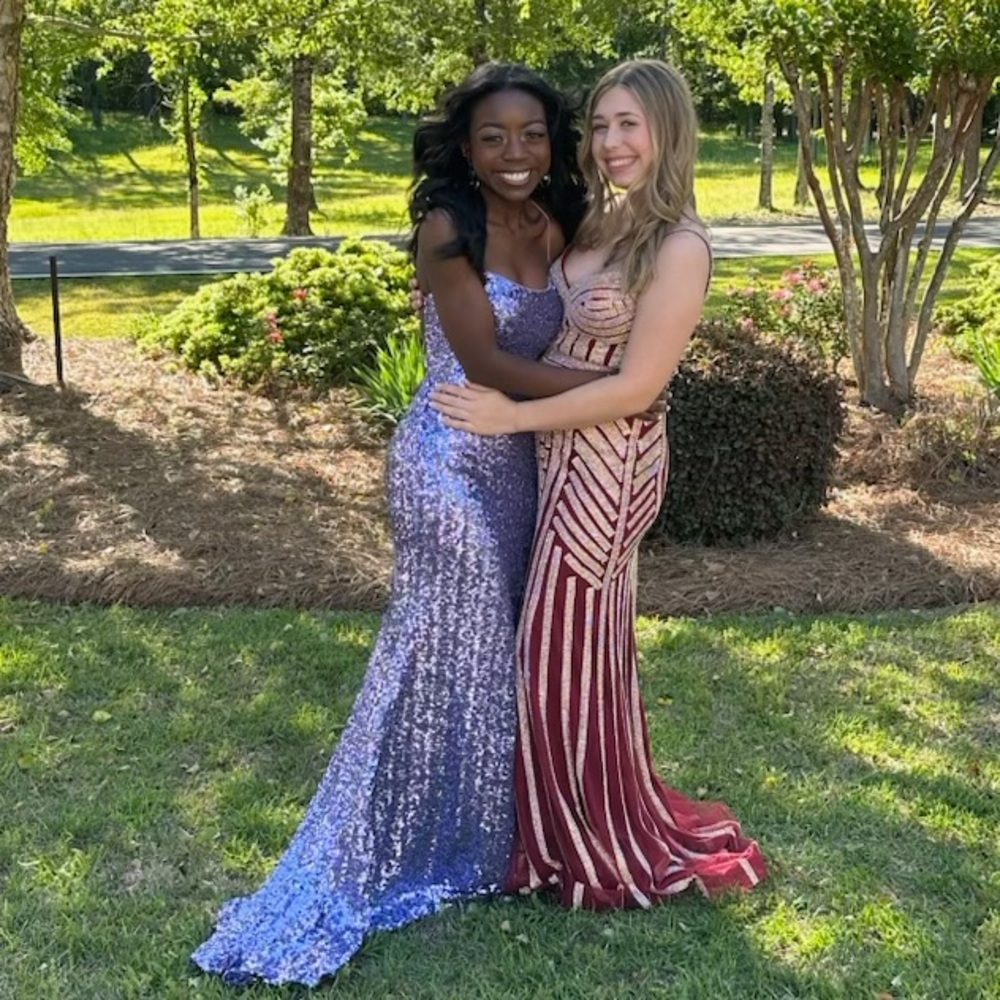 Purple sequin formal dress